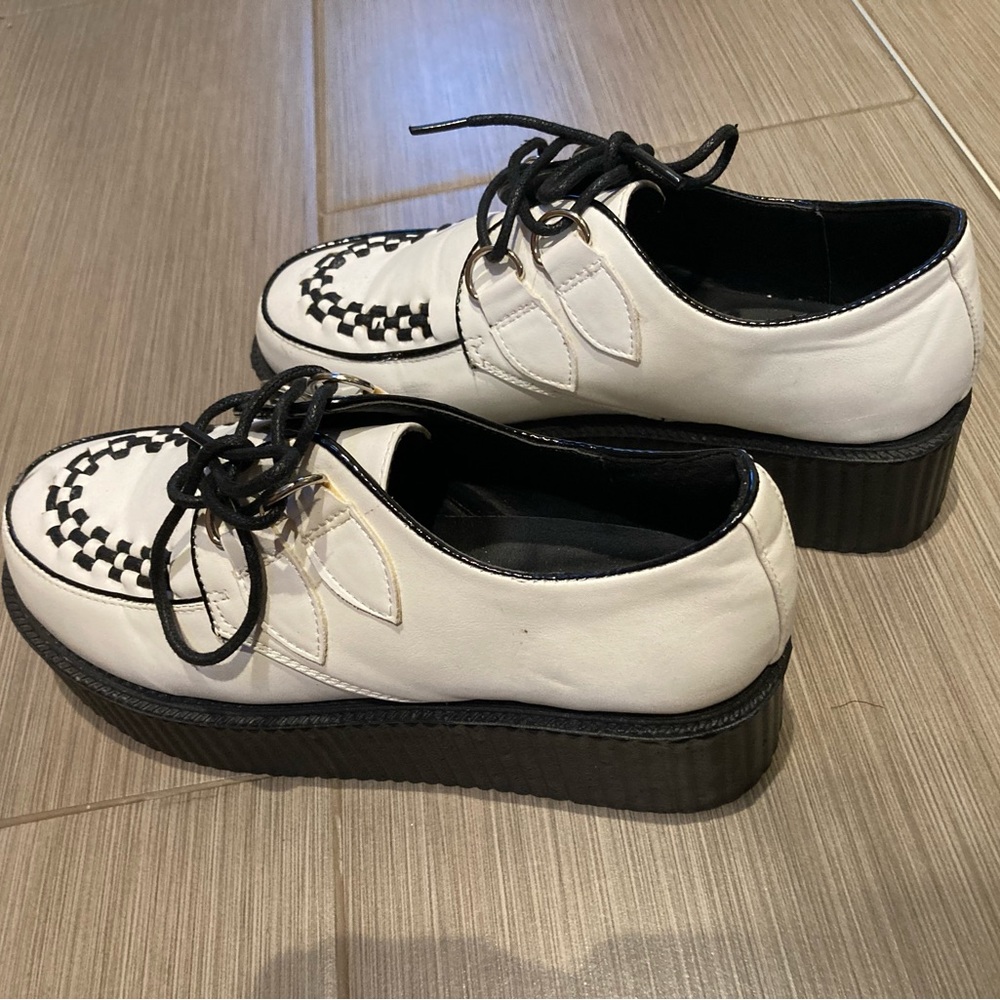Tuk Viva Mondo Creeper White Leather Shoes Gem